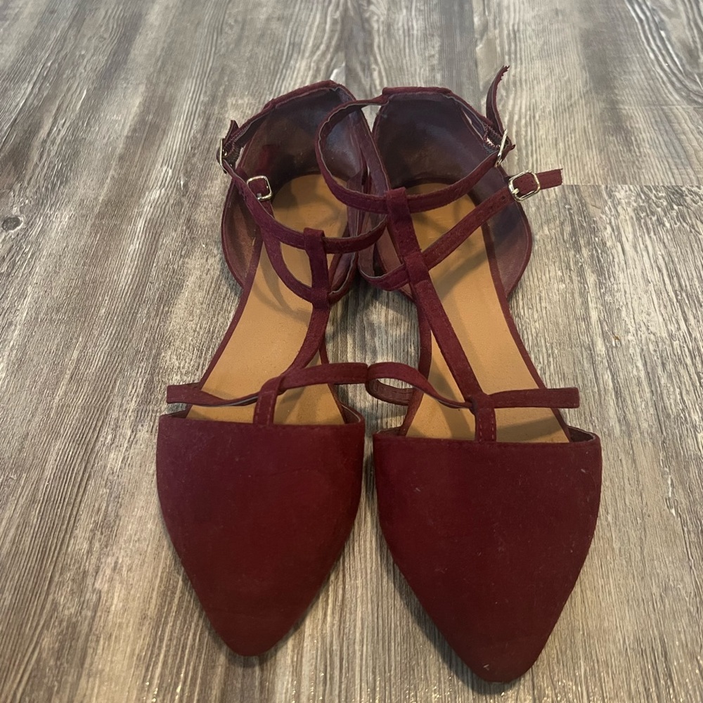 Burgundy Flat Shoe